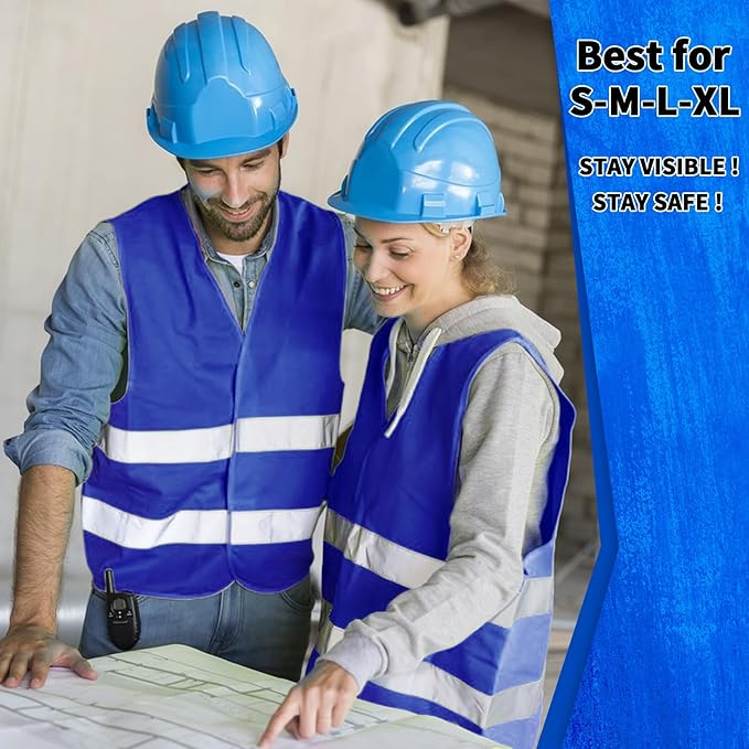 Safety Vests,High Visibility Construction Vest with 2 Reflective Strips,Working Vest for Outdoor at Night One Size