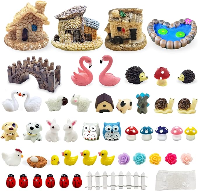 Dracarys Selected 50 Pieces Fairy Garden Accessories, Miniature Figurines by Dracarys