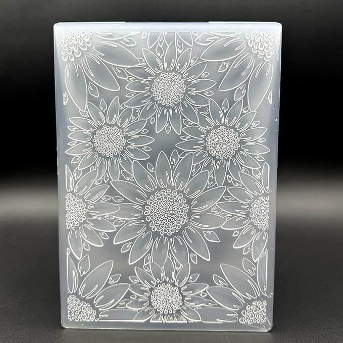 3D Plastic Embossing Folder Template Stereoscopic Sunflower Texture 5x7 Inch - Image 4