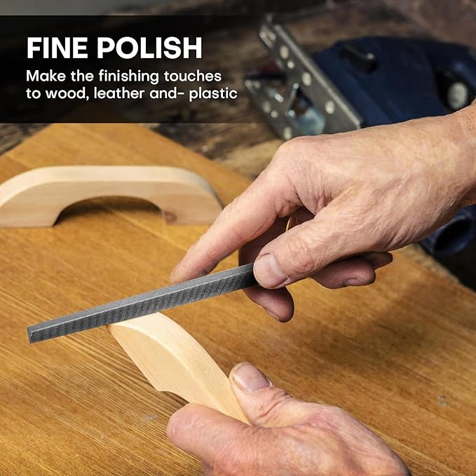 6" Triangular Medium Cut File, Double Cut Teeth, Made of High Carbon Steel, Half Round Hand File Without Handle, Suitable for Shaping Metal, Wood, etc