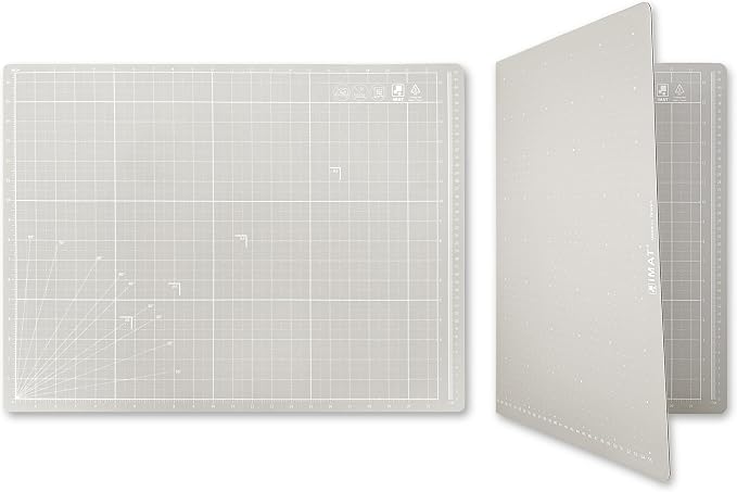 iMAT Flip Cutting Mat Note A2, Double-Sided, Origami White | Inch grid front by iMAT
