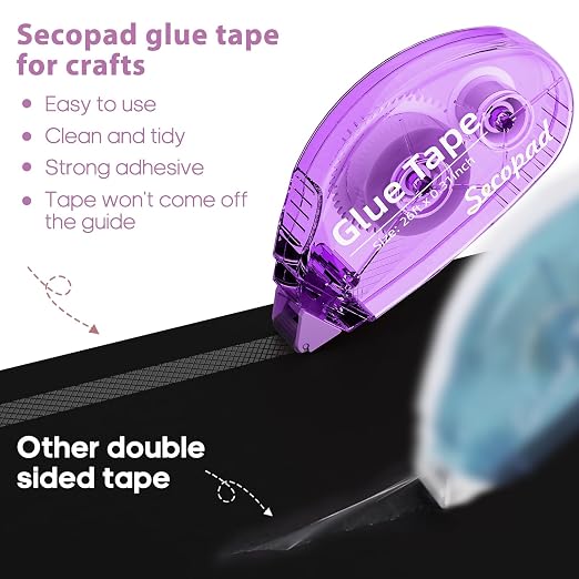 Secopad 12 Pack Scrapbook Tape, Double Sided Tape Roller - Image 4
