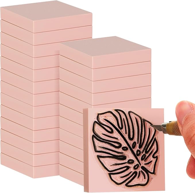 Frienda 24 Pcs 2" X 2" Rubber Carving Blocks Linoleum Blocks by Frienda