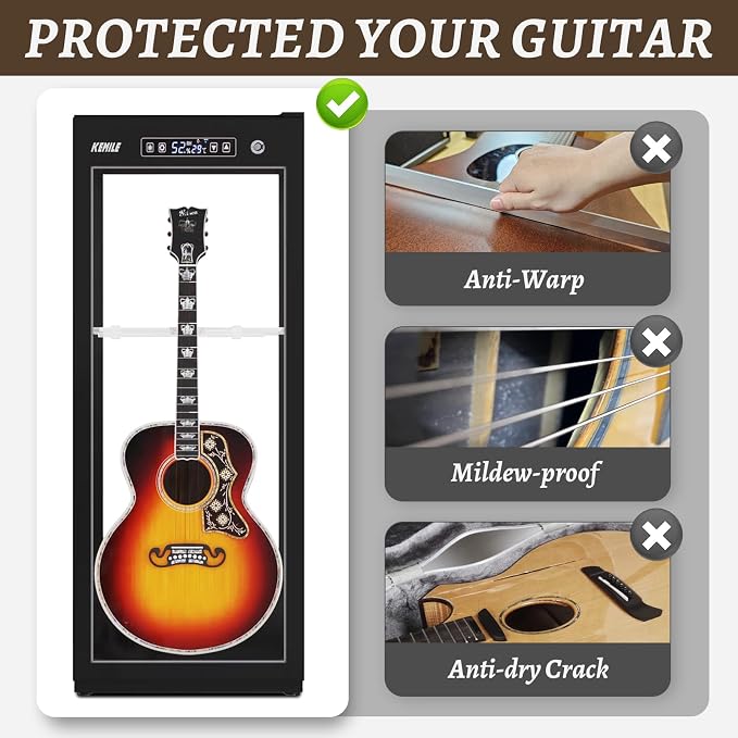Guitar Display Case with Humidification & Constant Temperature, Smart Touch - Image 5