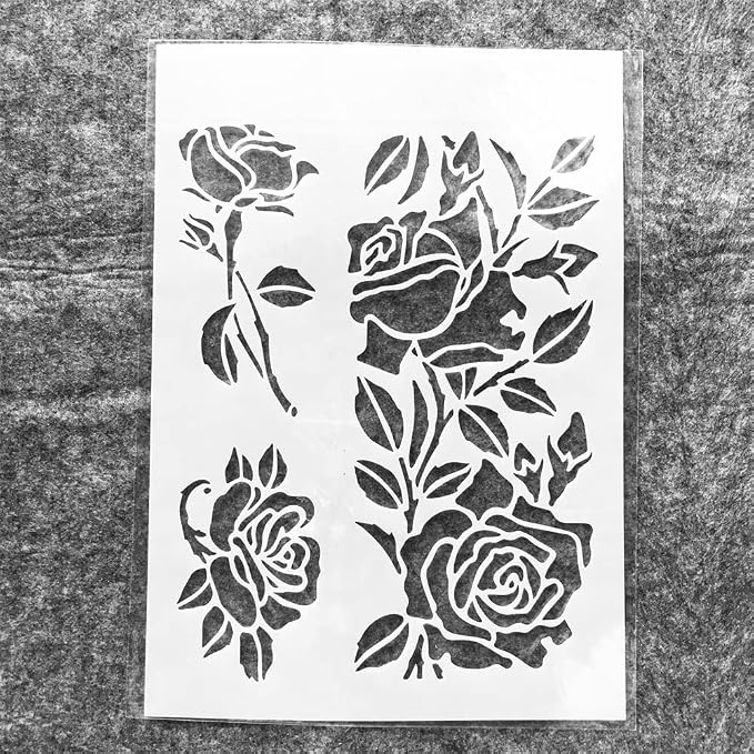 TIAMECH A4 Reusable Rose Flowers Stencil - Image 7