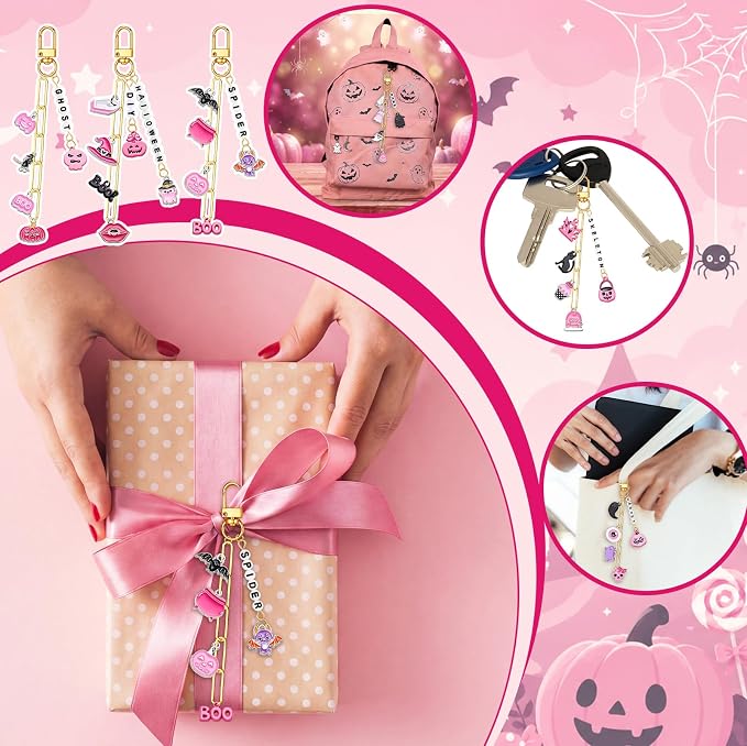 CraftyDream 558 Pcs Pink Halloween Charms - Image 5