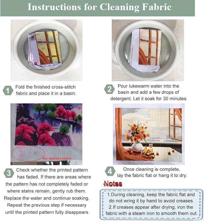 Zhenqing 4-Piece Floral Cross Stitch Kit - Image 9