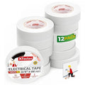Xfasten Electrical Tape White 3/4 Inch x 66 Feet 12-Pack (792 Feet Total) UL/CSA Listed High Temp Residue-free Vinyl Automotive Electric Tape Waterproof (White, 3/4 Inch x 66ft (12-Pack 792 ft Total))