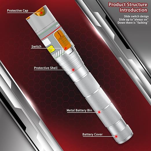 Visual Fault Locator 50KM, VFL Fiber Optic Light Source Tester, Red Light Pen Equipment for 2.5mm Universal Connector, FC/SC/ST/LC Adapter for CATV Telecommunications, Fiber Network Cable Test