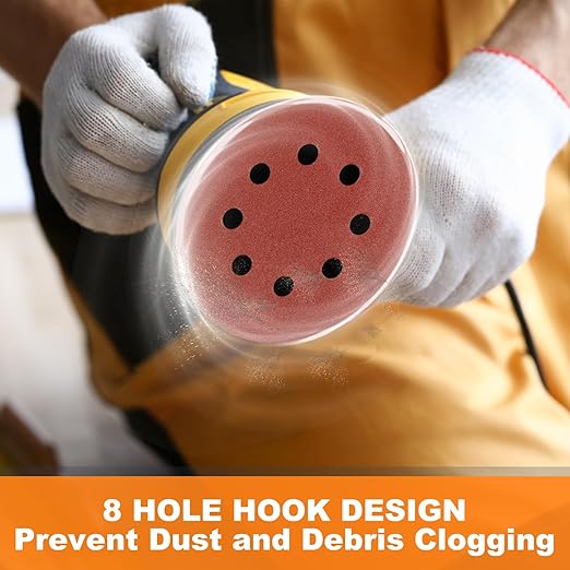 150 PCS 5 Inch Sanding Discs, Premium Orbital Sander Pads in 9 Different Grits - 40 80 120 180 240 320 400 600 800 Grit Hook and Loop Sandpaper for Random Orbital Sander