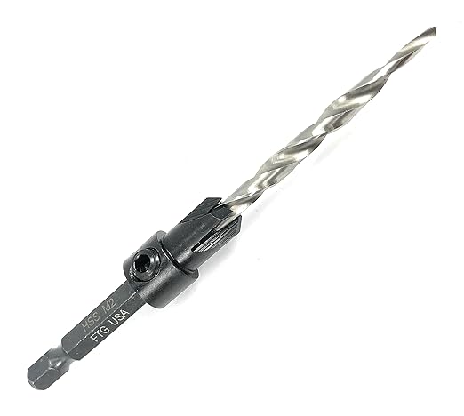 FTG USA Countersink Drill Bit for Wood with Tapered Drill Bit #10 (3/16")