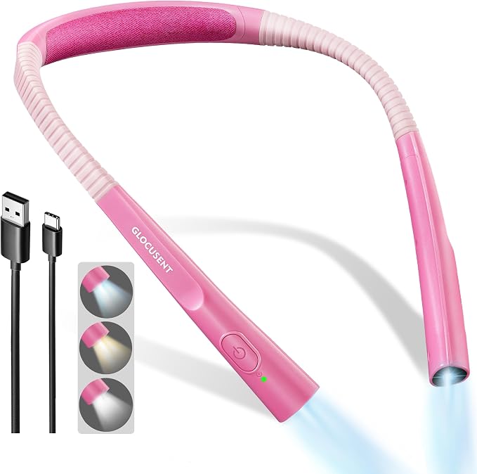Glocusent Upgraded LED Neck Reading Light, Book Light by GLOCUSENT