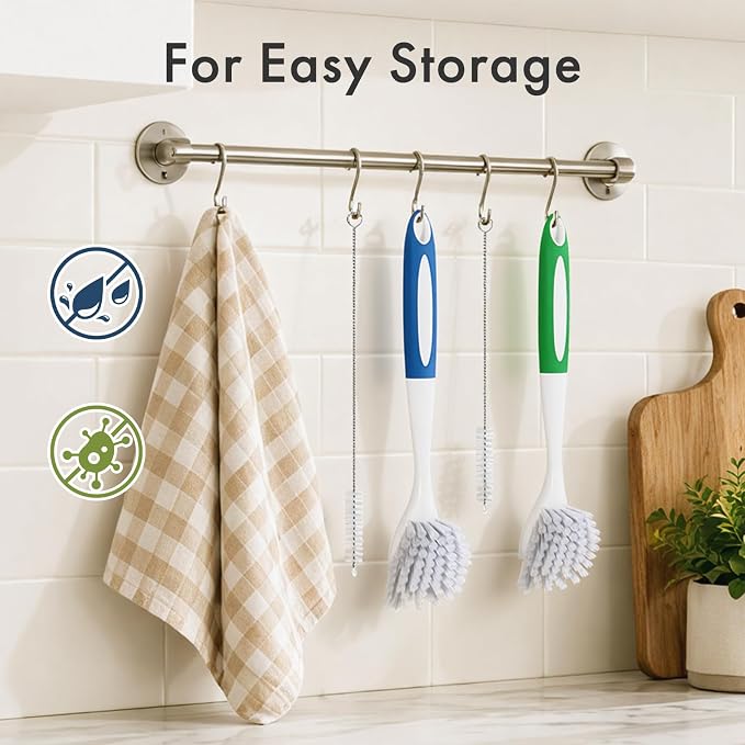 Amazer 4 Pack Dish Brush with Handle, Kitchen Scrub Brushes - Image 7