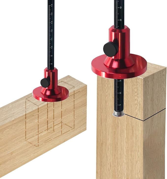 Wheel Marking Gauge, European Aluminum Alloy Scriber Woodworking Mortise Parallel Scribing Tool with Knurled Knob, Metric and Inch Scales