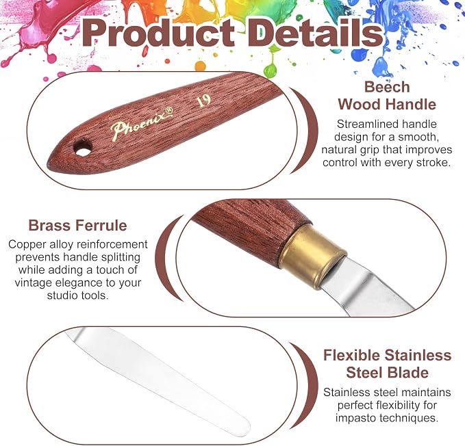 MECCANIXITY Pack of 1 Palette Knife No.19, 8.1" Long Palette Knives - Image 3