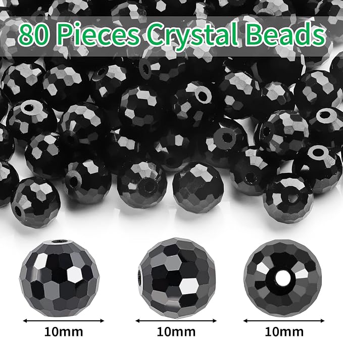 Crystal Glass Beads for Jewelry Making, 10 mm, Sparkly and Shiny, - Image 2