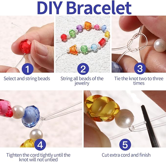 FANDAMEI 0.8mm Elastic Strings for Bracelets, Crystal Stretch Bead Cord for - Image 6