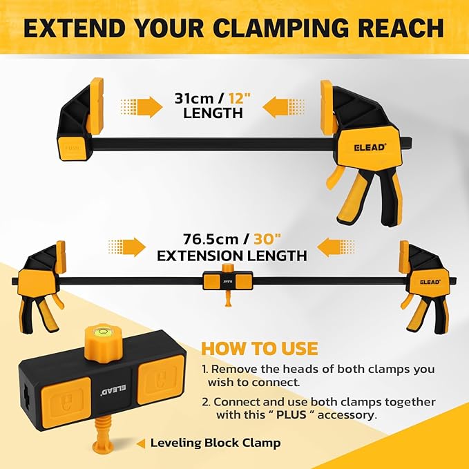 3-Pack 12-Inch Bar Clamp for Woodworking - Image 3