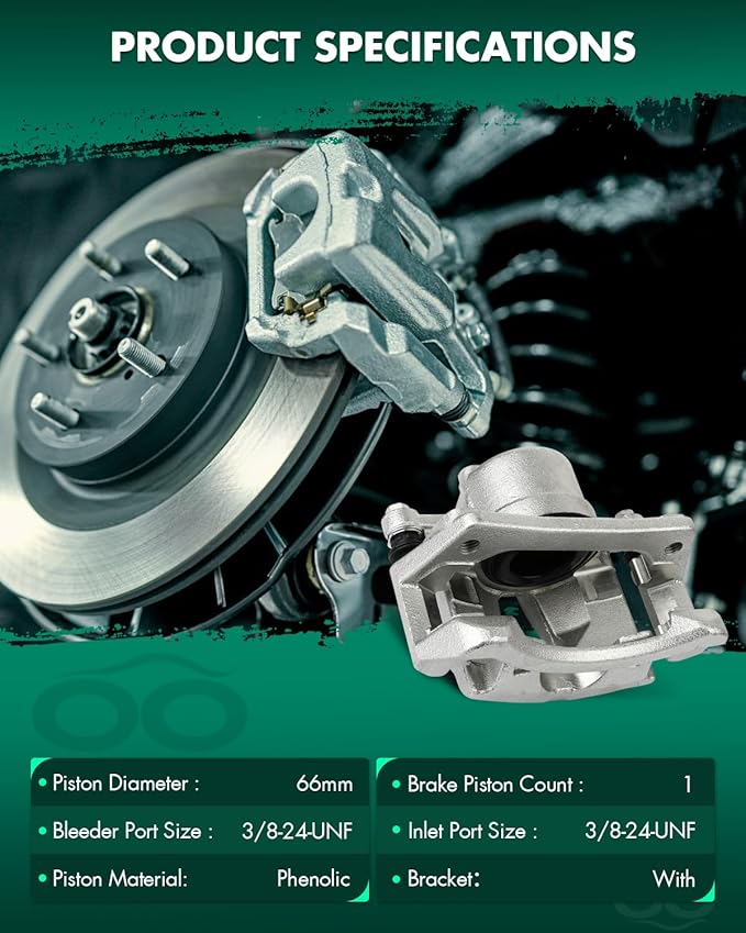 SCITOO Front Left Brake Caliper With Bracket 18B4845 Compatible For Jeep Liberty 2002-2007
