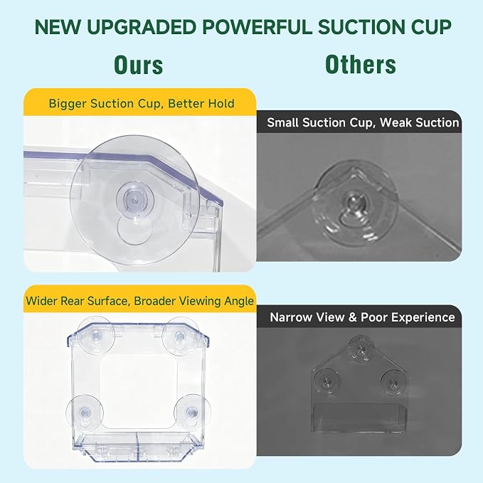 Window Bird Feeder with 4 Extra Strong Suction Cups | Clear Bird Feeder with - Image 4