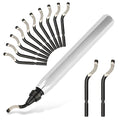 Deburring Tool with 12 High Speed Steel Blades, Deburring Tool 3D Printing, Deburring Tool for Metal, Resin, Copper, Plastic, PVC Pipes, 3D Printed Edges (1 Silver Handle)