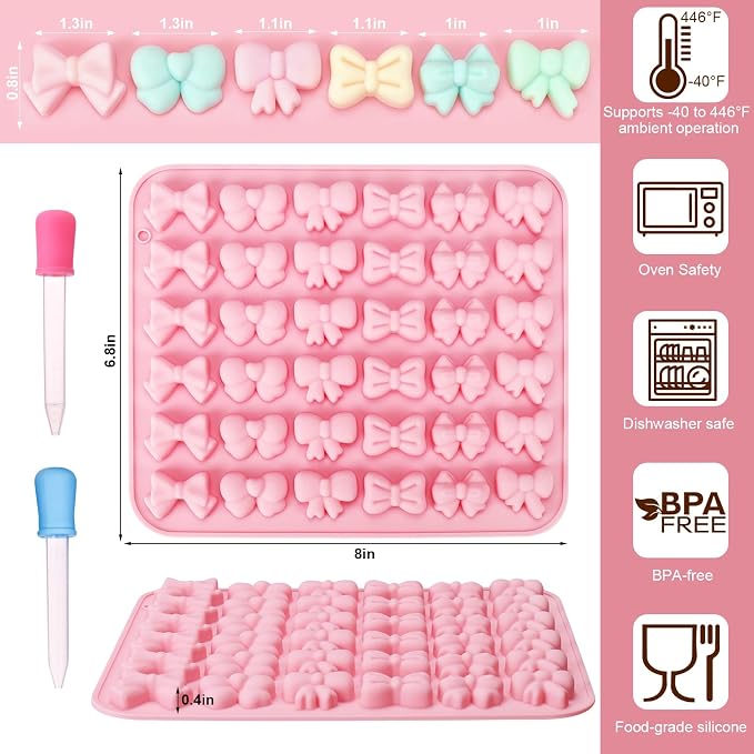Palksky Bow Chocolate Mold Silicone, Gummy Candy Molds - Image 2