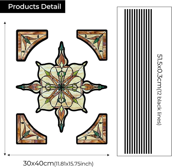 ADD.HERES Window Stickers, ‌Stained Glass Window Privacy Film, UV Blocking - Image 3