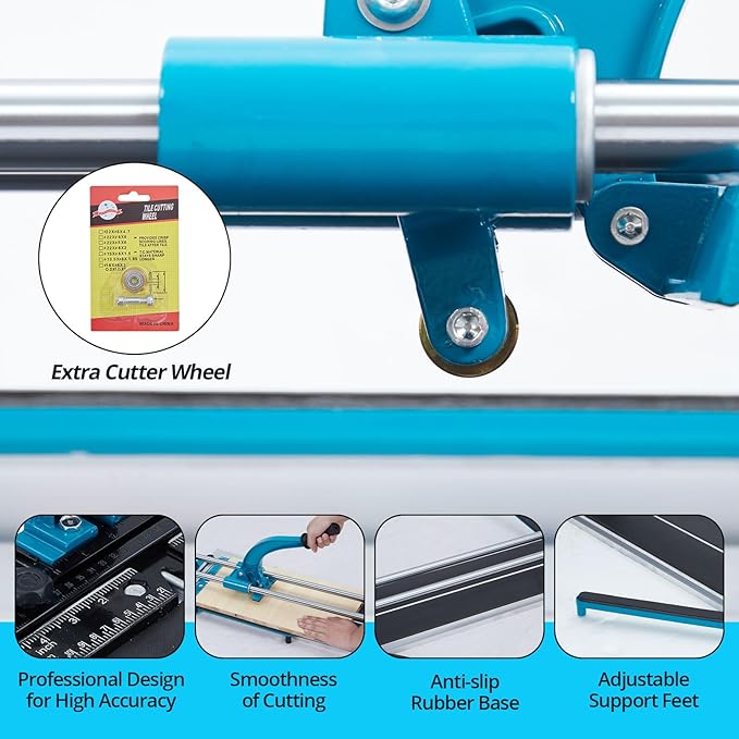 Manual Tile Cutter,24/32/48 Inch Tile Cutter With Tungsten Carbide Cutting Wheel,Infrared Positioning, Precise Tile Cutter Tools (48 inch double rails)