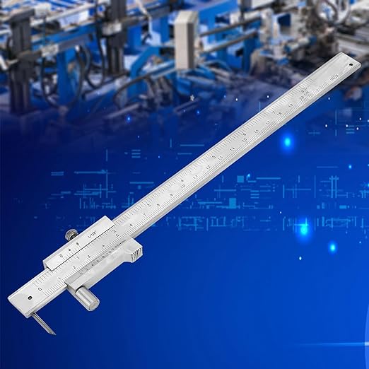 200mm Vernie Scribing Caliper, 8inr Stainless Sheet Metal Scribe Tool, ±0.05mm Accuracy Parallel Cross Caliper Gauges, Metal Marking Tool with PU Leather Bag for Industry Marking