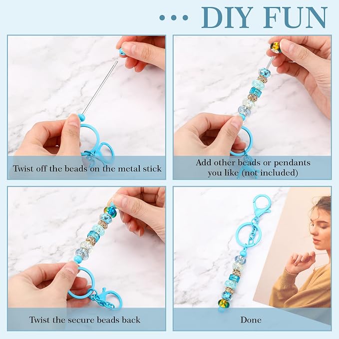 Tondiamo 24 Pcs Beadable Keychain Bars Bulk Beads - Image 5