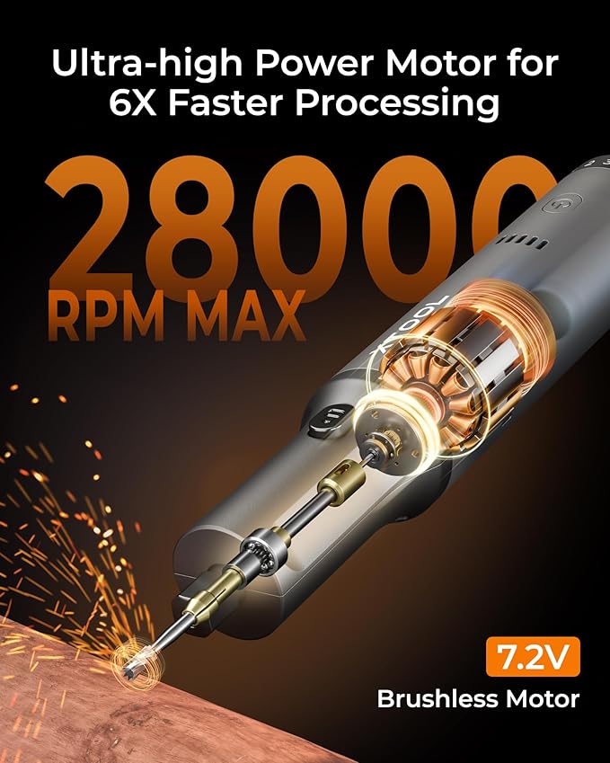 xTool Selected Engraving Pen, 42-in-1 Tool Kit, Cordless Engraver and Rotary Tool Kit for Metal Wood Glass Plastic, Large Capacity Engraving tool, Craft Multi-function Glass Etching Kit, Mini Sander