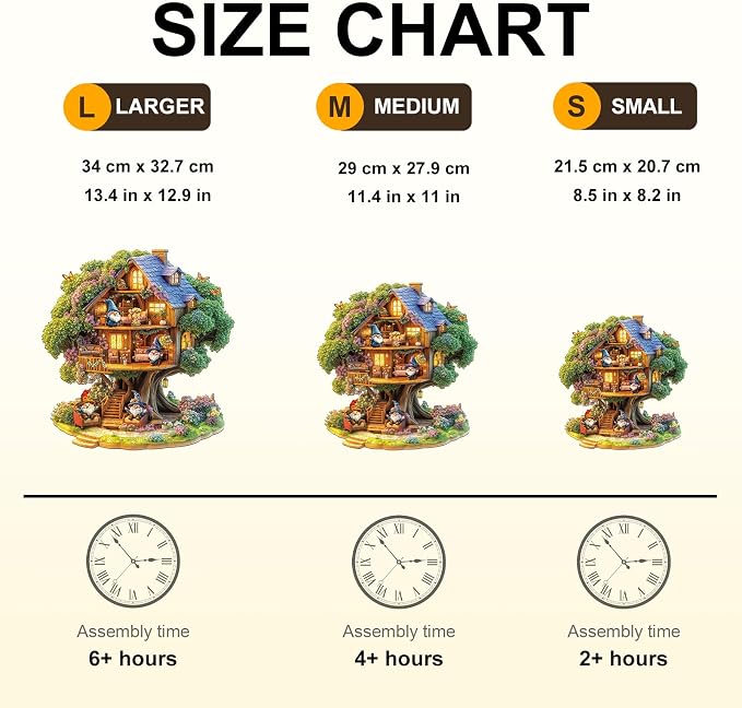 Elf Tree House Puzzles Adults Gifts Wooden 85 Pieces 8.5 * 8.2in - Image 4