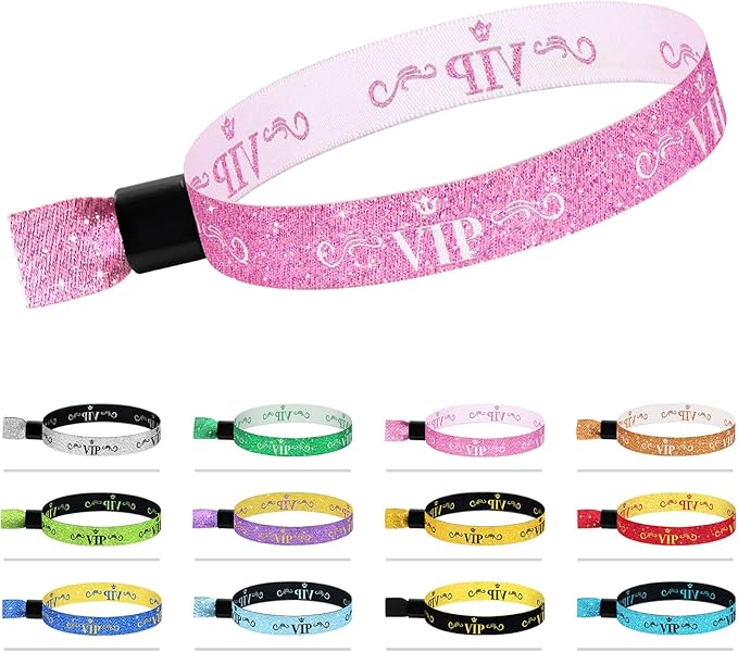 100 Colored Wristbands - Lightweight Pink Concert Party Wrist Straps