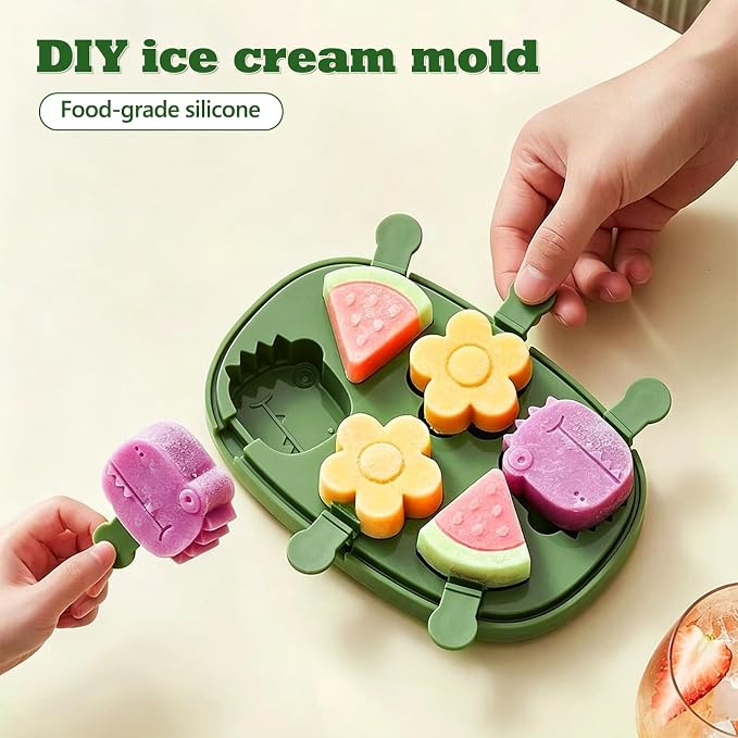 Silicone Popsicle Mold Fun Shaped Dinosaur Popsicle Silicone Molds - Image 3