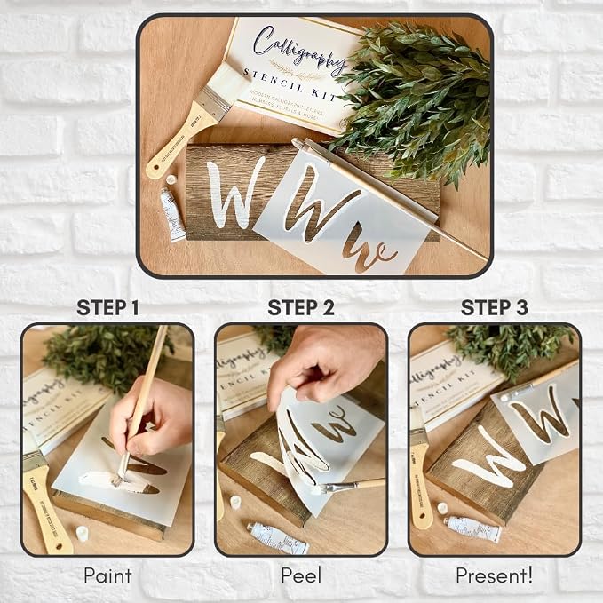 Boutique Calligraphy Stencil Template Kit | 45 Reusable Pieces | Lettering Upper - Image 4