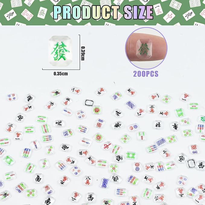 200 Pieces Tiny Mahjong for Dollhouse Miniatures Resin Things for Crafts Mini - Image 3