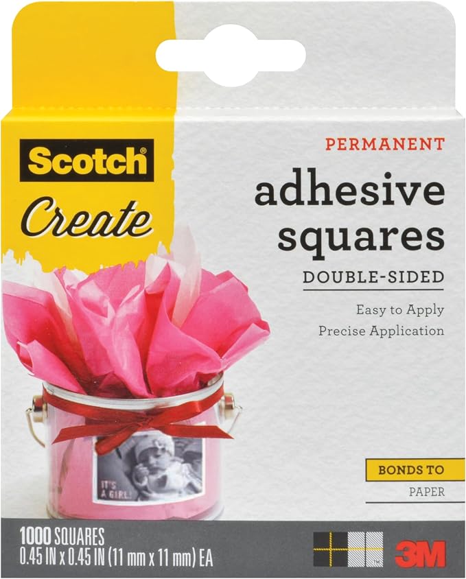 Scotch Adhesive Squares, Permanent Double-Sided Tape Squares by Unknown