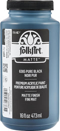 FolkArt Acrylic Craft Paint, Matte Finish, Pure Black, 16 fl oz by FolkArt