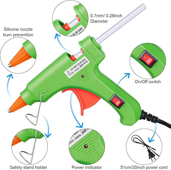 Zhengmy 6 Pcs Mini Glue Gun Crafts Hot Melt Guns Low Temp Glue - Image 3