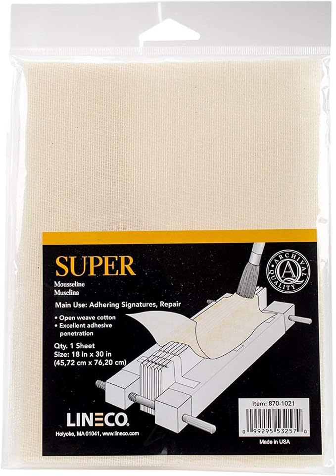 Lineco Bookbinding Super Cloth, 18x30 Inch. Neutral Color | Used by Lineco