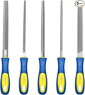YKLP Needle File Set (Carbon Steel 5 PCS) Hardened Alloy Strength Steel - Set Includes Flat, Square, Triangular, Round, and Half-Round File(8'' Total Length)