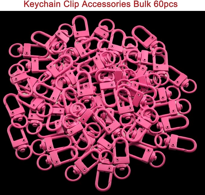 Keychain Clasp Keychain Clip Accessories Bulk 60pcs Colorful Lobster Claw Clasps - Image 2