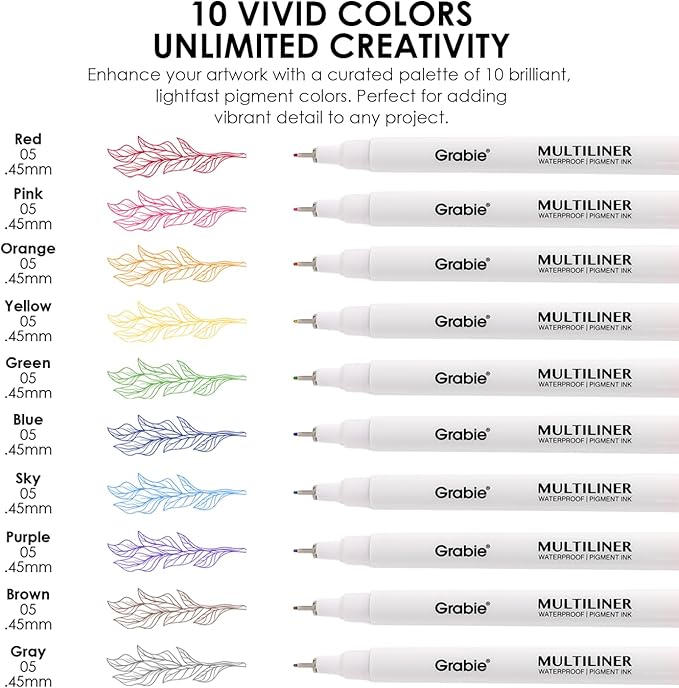 Grabie Micro Fineliner Pens, Illustration, Journaling, Art Supplies - Image 3