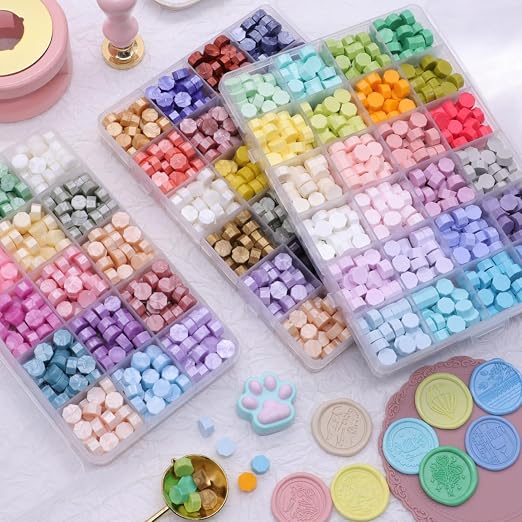 1200 Pcs Assorted Color Wax Seal Beads Bulk, Premium Stamp Sealing Pellets Kit - Image 4