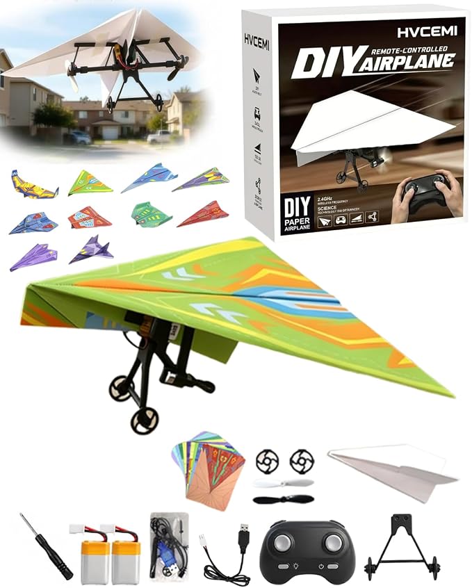 Rc Paper Airplane Motor Kit DIY Model Airplanes Launcher Construction Set by Hvcemi