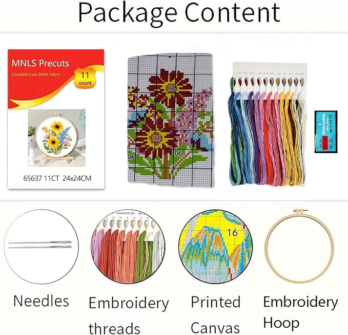 Zhenqing Sunflower Bouquet Cross Stitch Kit - Image 5