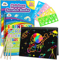 ZMLM Scratch Paper Art-Crafts Gift: 2 Pack Rainbow Notebooks Supplies Toys by ZMLM