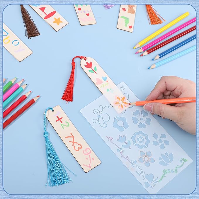 126PCS Bookmark Making Kit, 60 Wood Bookmarks - Image 3