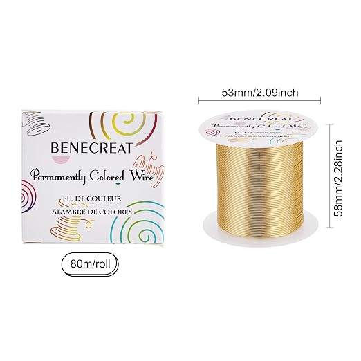 BENECREAT 24 Gauge 87 Yards Jewelry Beading Wire Light Gold Tarnish Resistant - Image 2