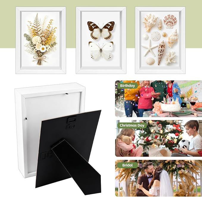 VOKOY 4 Pack 5" x 7" Shadow Box Frame, Small Wood Hollow Picture Frame - Image 5